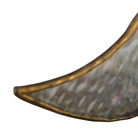 Vintage Stained Glass Angel Figurine AS IS Guitar Music Musician Blue Brown - Picture 8 of 16